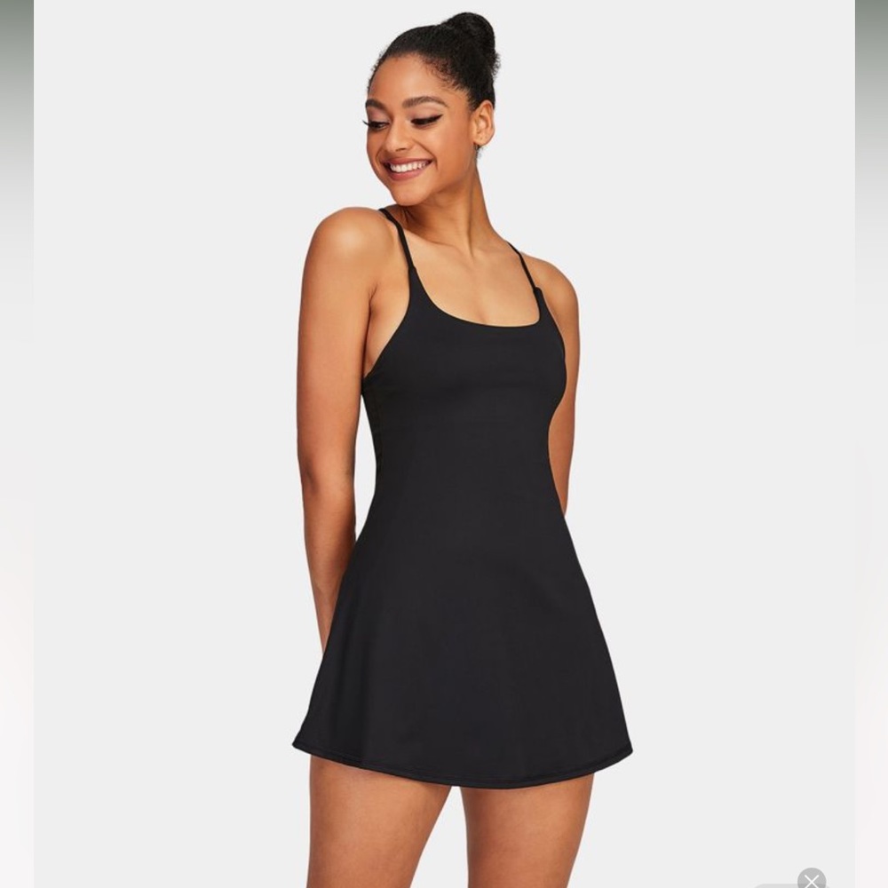BLACK HALARA TENNIS DRESS